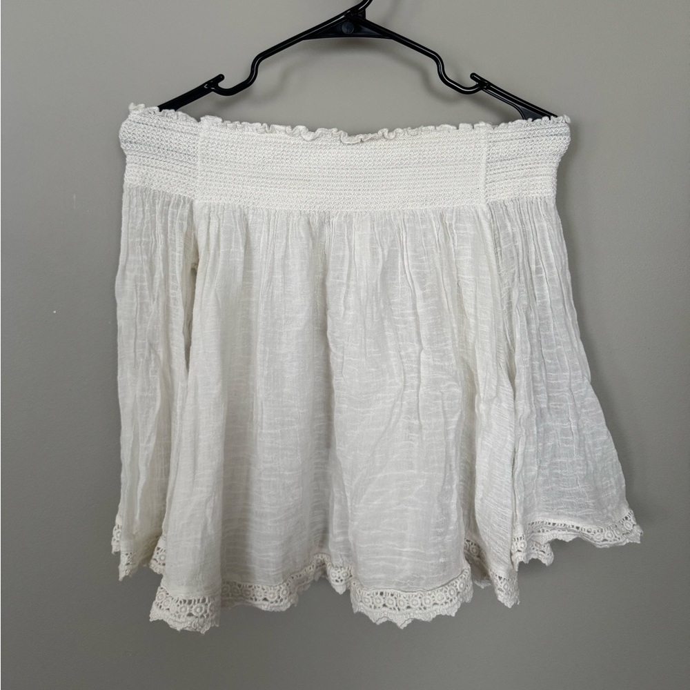 Zara Cream Ruffles Off Shoulder Top